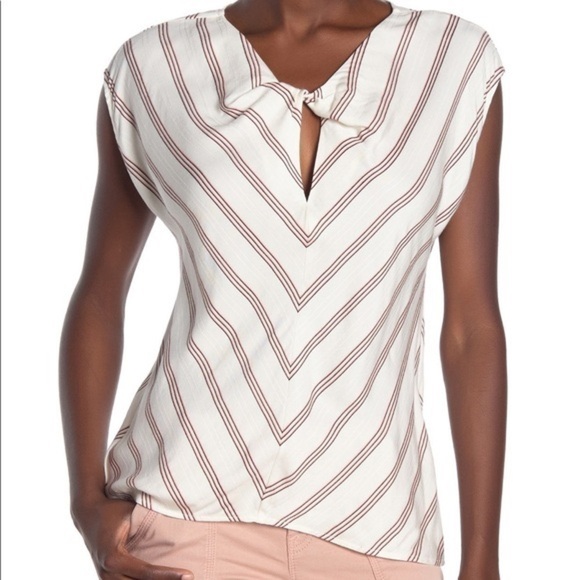Joie Tops - Joie Carsen Chevron Cap Sleeve Blouse